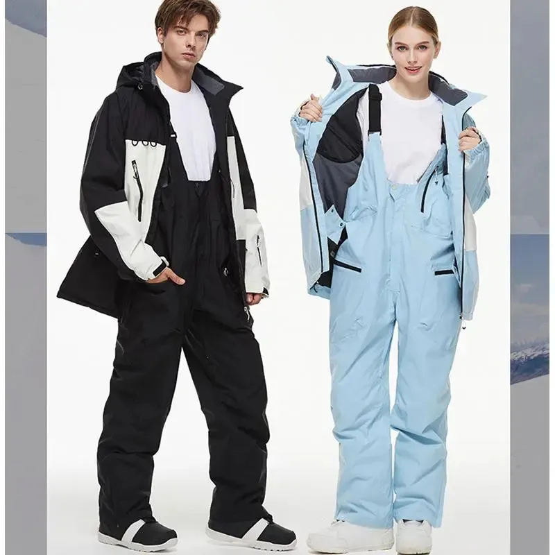 2025 Winter One-piece Ski Snow Bibs Pants for Adult