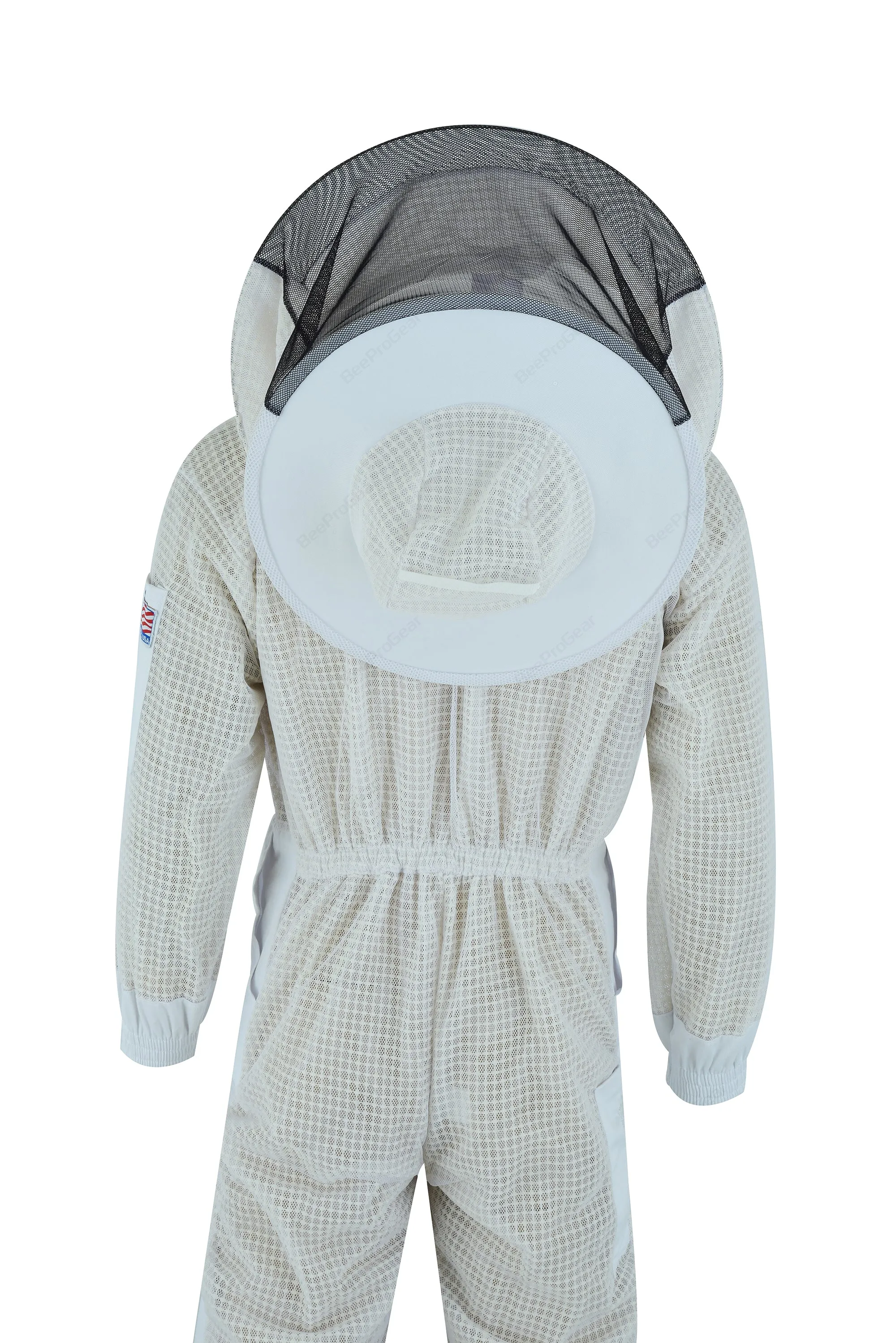 3-Layer Ultra Ventilated Beekeeping Suit with Round Veil | SBS Zipper for Sting-Proof Protection | White