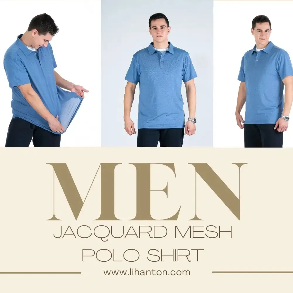 3 Pack Men's Jacquard Mesh Polo Shirt