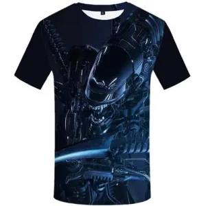 Alien T shirts Men Metal Tshirts Casual Mechanical T shirts Funny Military Tshirt Anime Punk Rock T-shirts 3d Short Sleeve