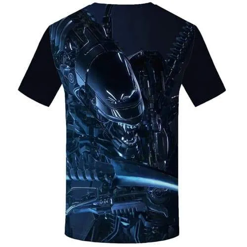 Alien T shirts Men Metal Tshirts Casual Mechanical T shirts Funny Military Tshirt Anime Punk Rock T-shirts 3d Short Sleeve