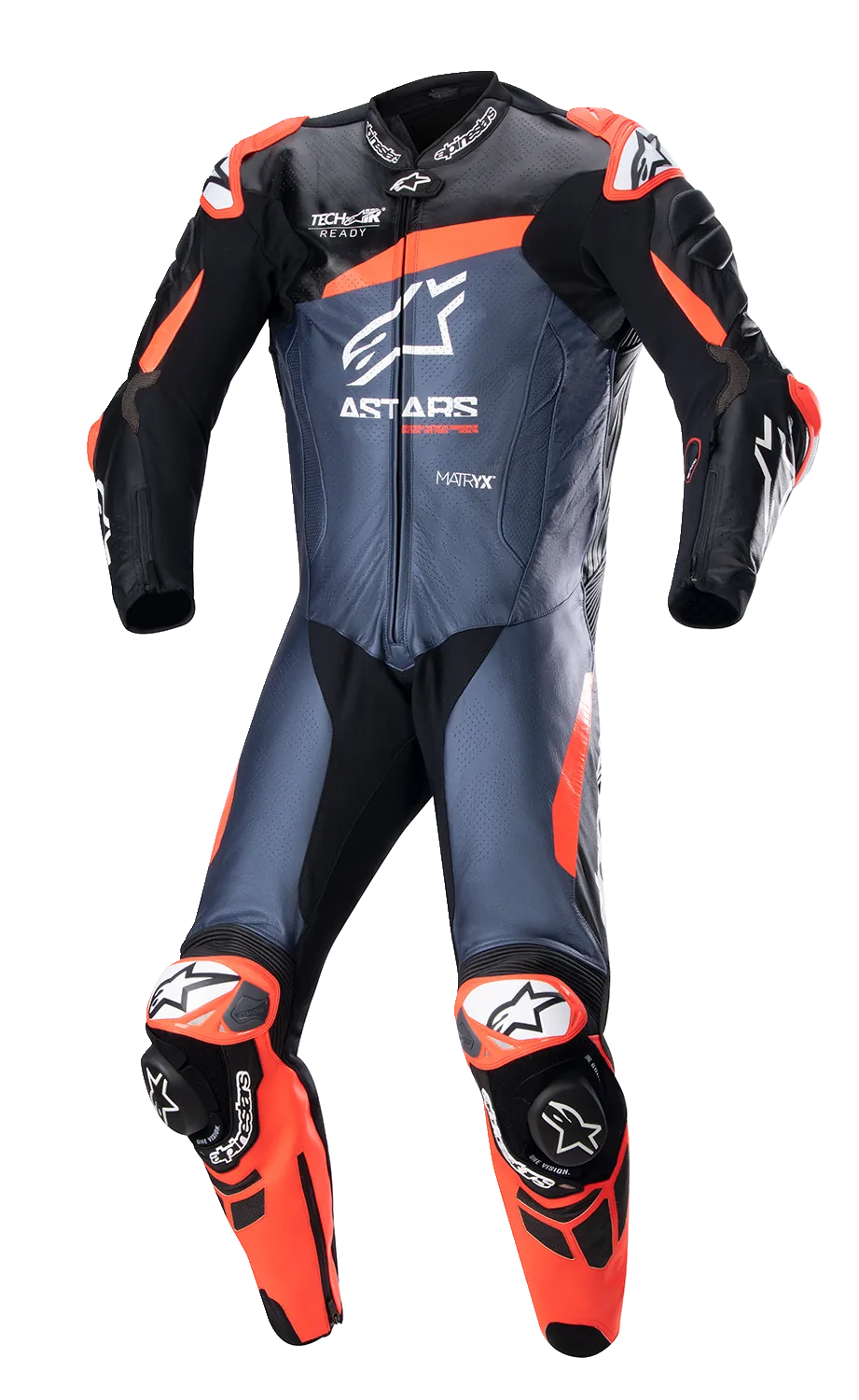 ALPINESTARS GP Plus v4 Leather Suit - Black/Red Fluo/Blue - US 48 / EU 58 31505231358