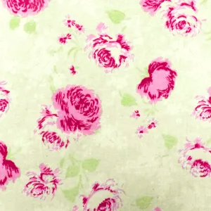 Baby Pink-Green-Multi Floral Printed Cotton Shirting Fabric