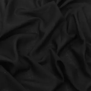 Basic Black Semi-Opaque Wool Blend Woven Shirting Fabric