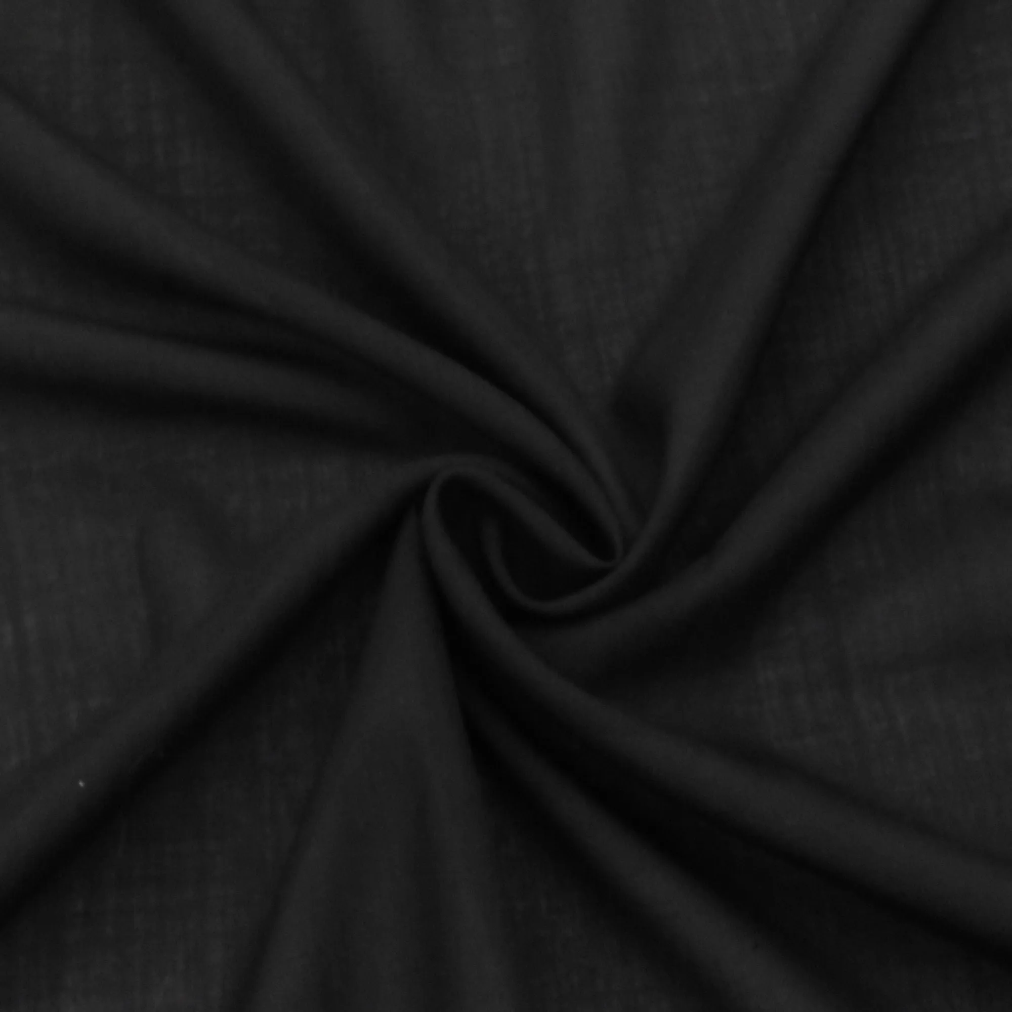 Basic Black Semi-Opaque Wool Blend Woven Shirting Fabric