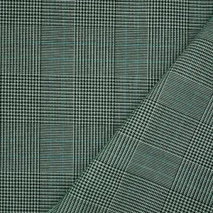 Black-Light Gray-Green Poly-Wool Glen Plaid Woven Shirting Fabric