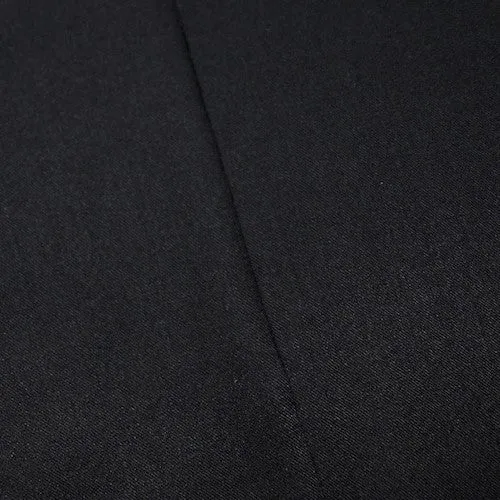 Black Wool Blend Twill Shirting Fabric