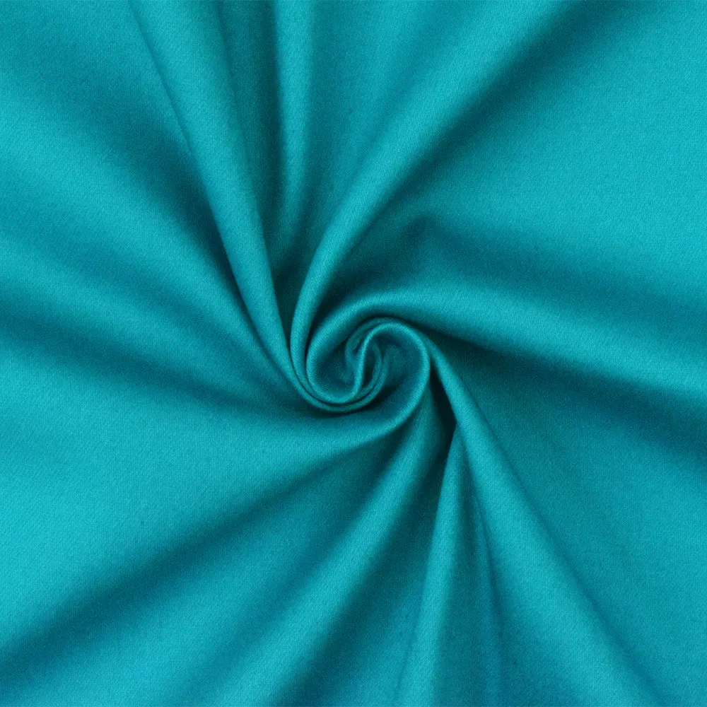 Bright Turquoise Solid Stretch Cotton Spandex Twill Sateen Woven Fabric