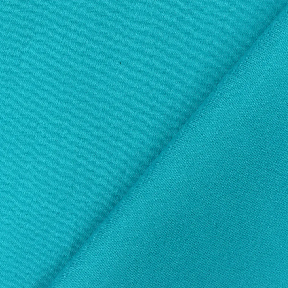 Bright Turquoise Solid Stretch Cotton Spandex Twill Sateen Woven Fabric