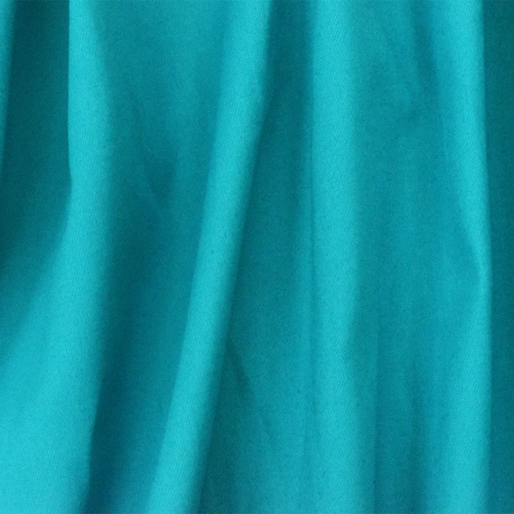 Bright Turquoise Solid Stretch Cotton Spandex Twill Sateen Woven Fabric