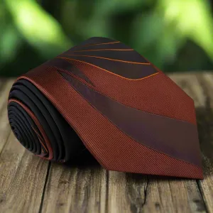 Brown Seam Route Necktie