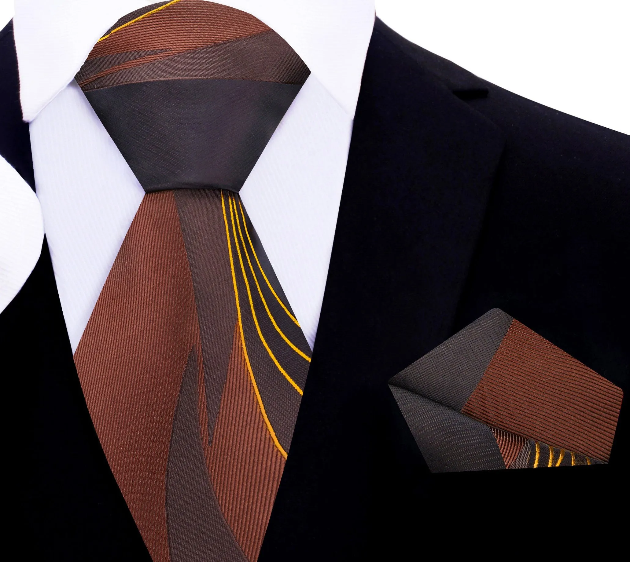 Brown Seam Route Necktie