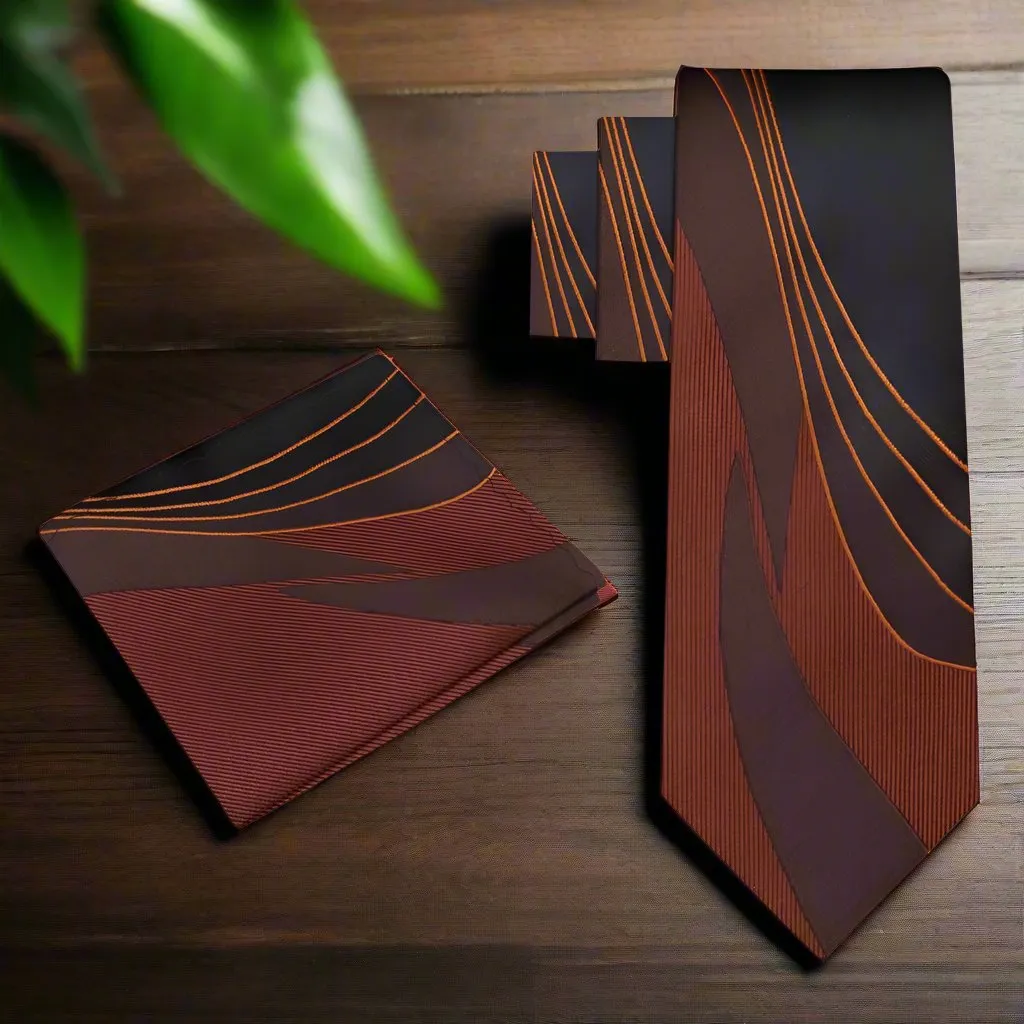 Brown Seam Route Necktie