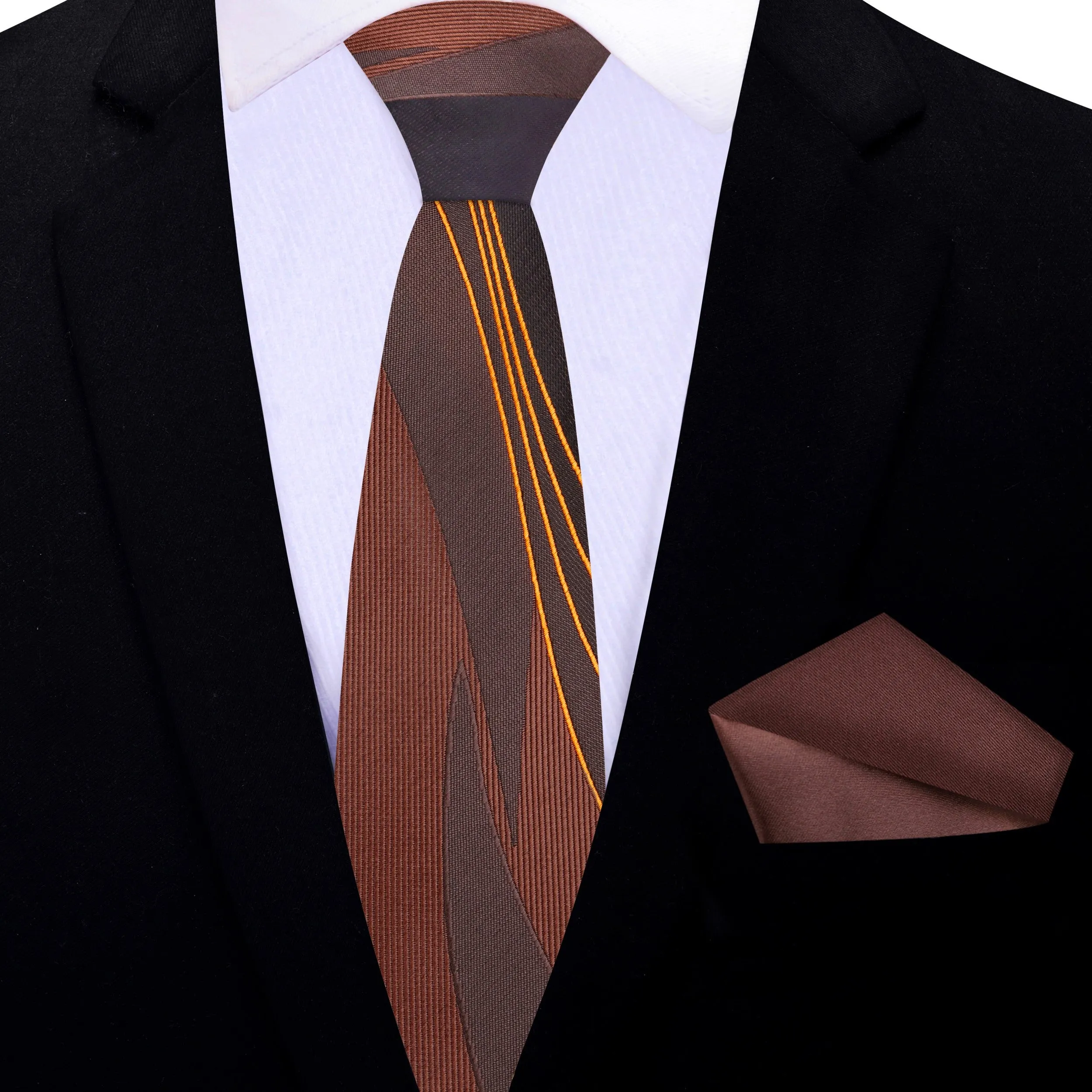 Brown Seam Route Necktie