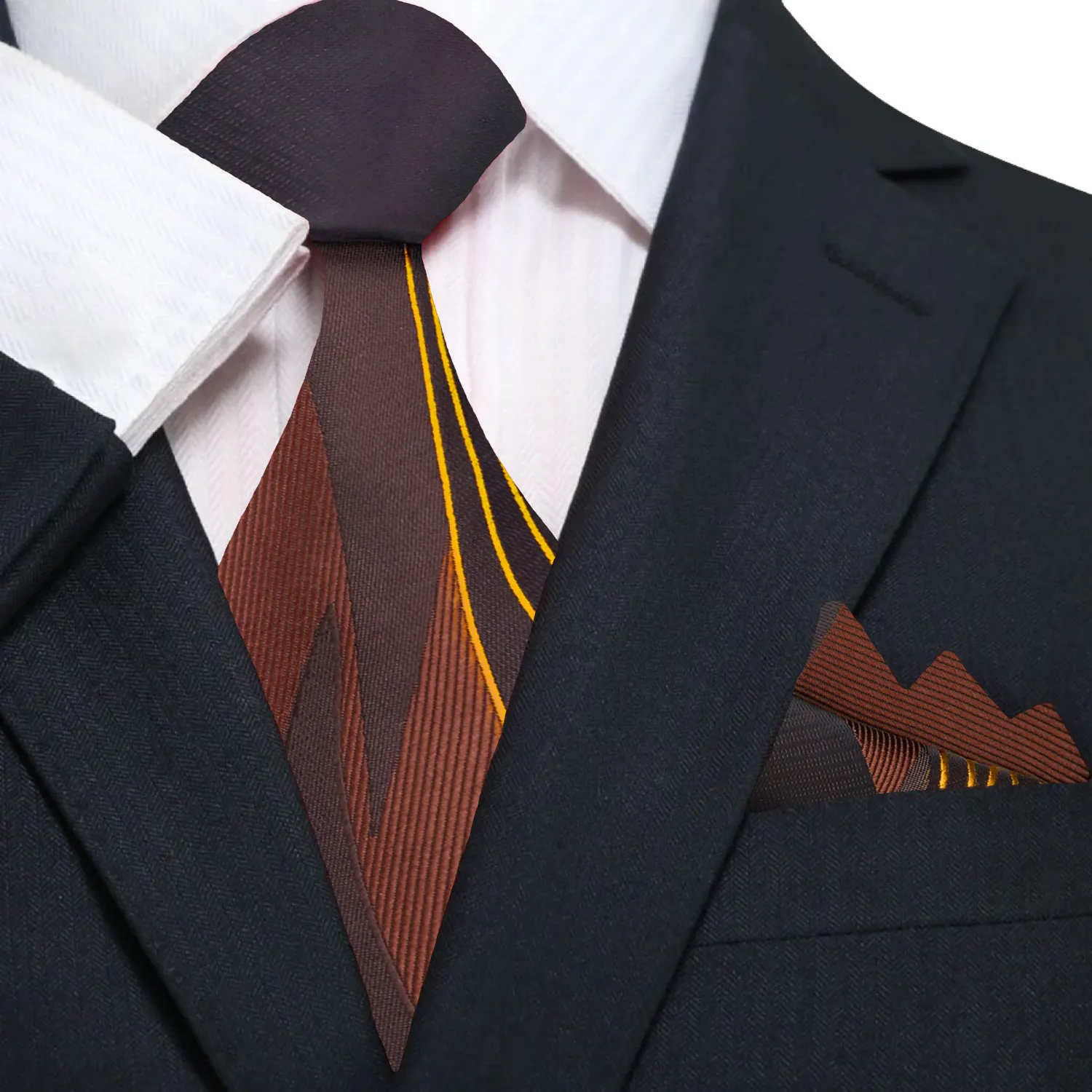 Brown Seam Route Necktie