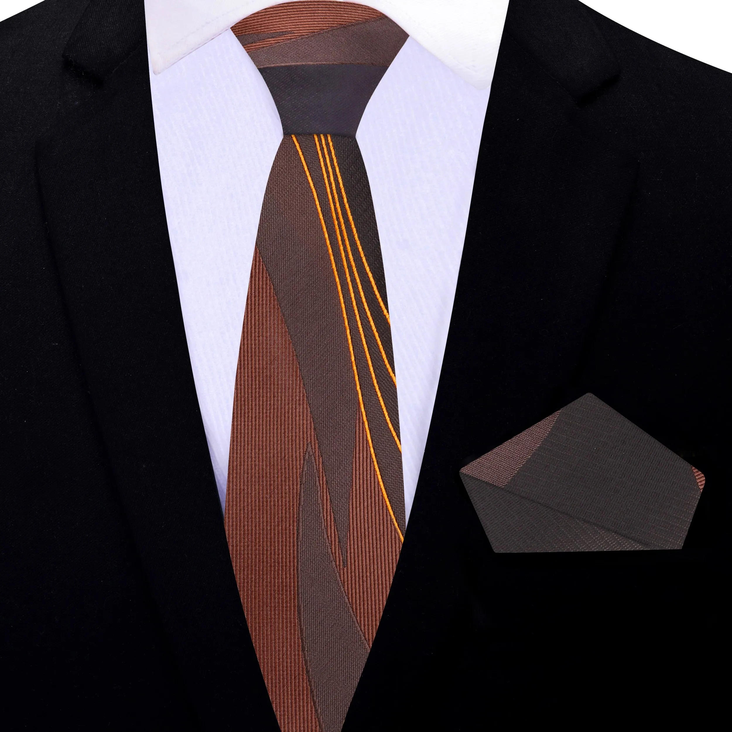 Brown Seam Route Necktie