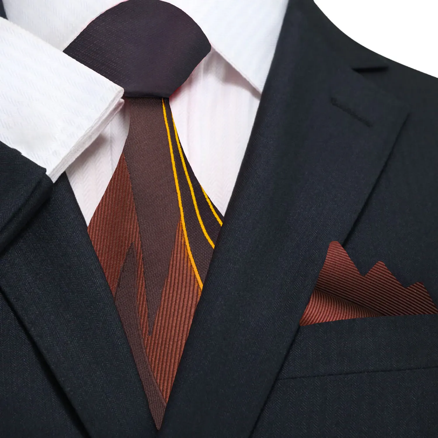 Brown Seam Route Necktie