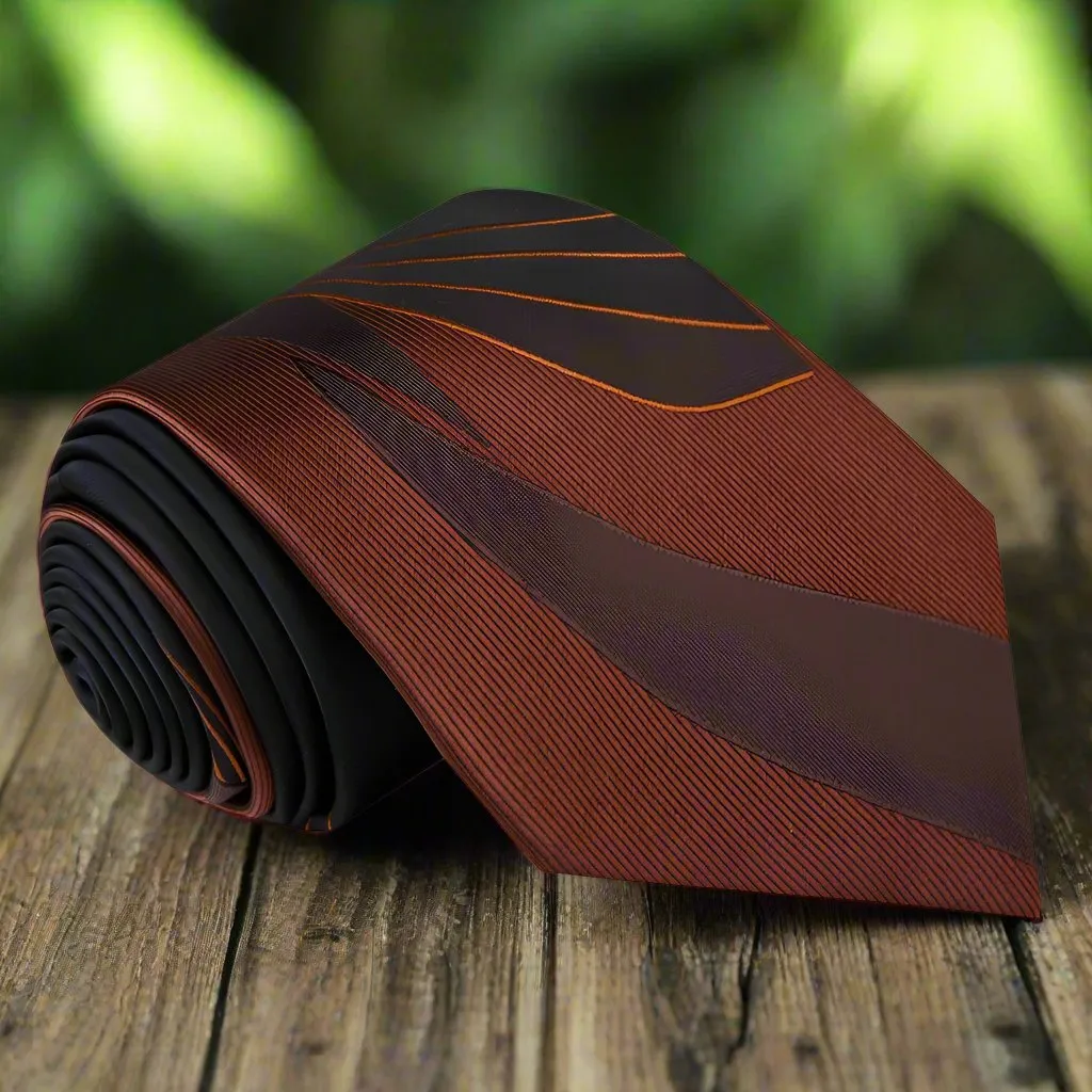 Brown Seam Route Necktie