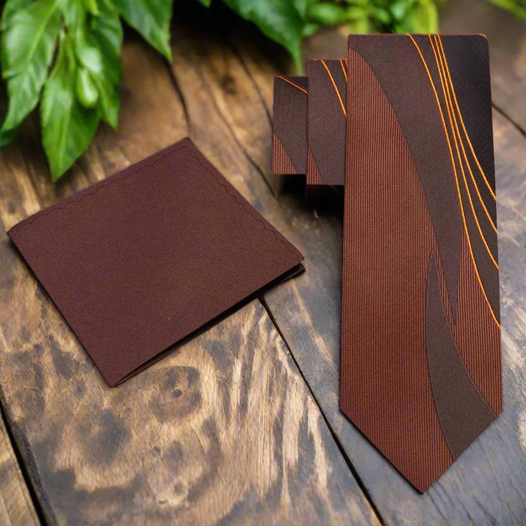 Brown Seam Route Necktie