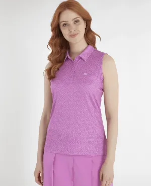 CALVIN KLEIN Crackle Sleeveless Polo 783 Orchid