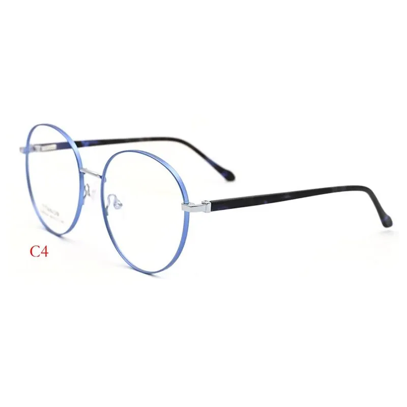 CCspace Unisex Full Rim Round Titanium Alloy Acetate Eyeglasses 56090