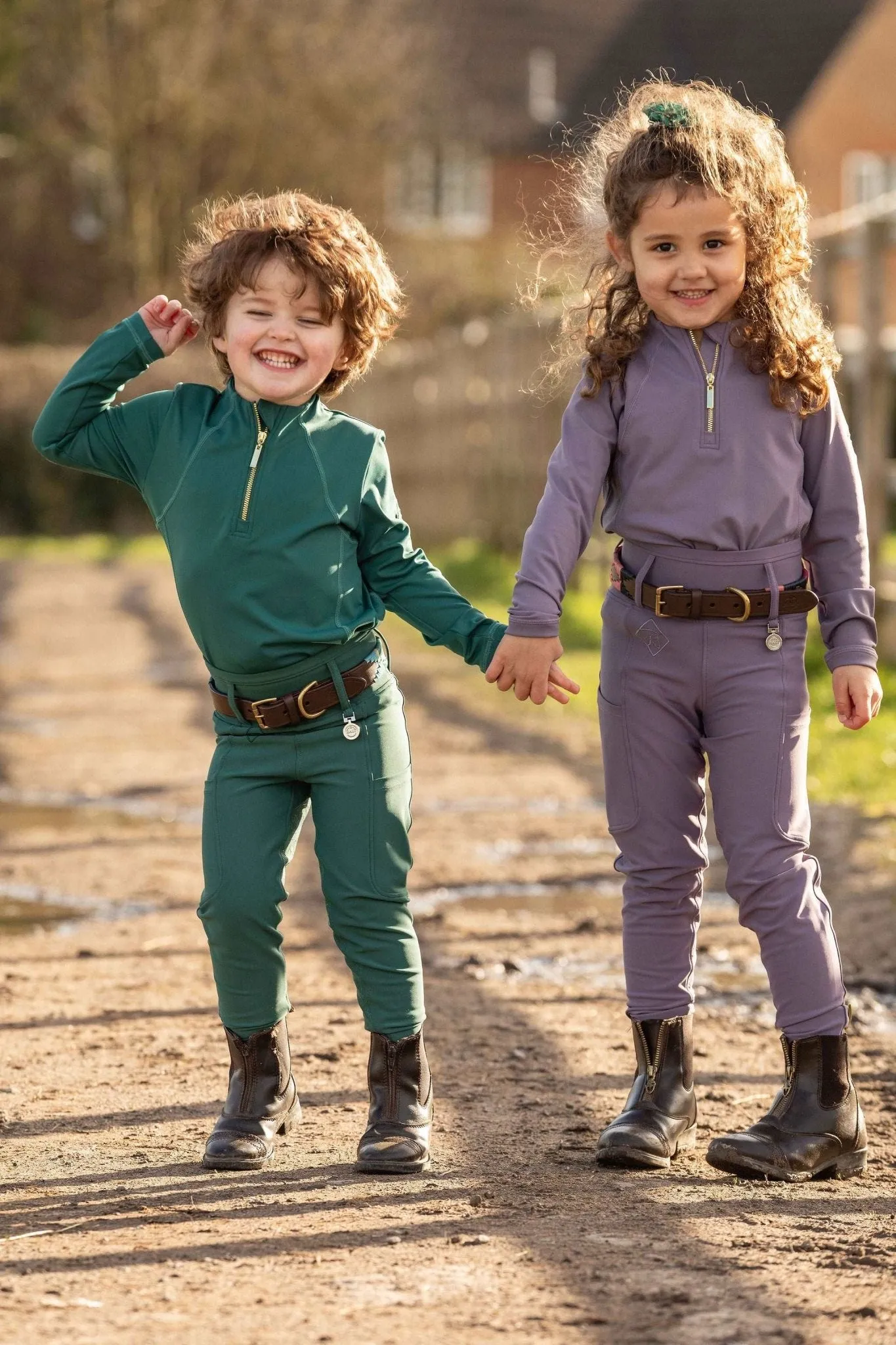 Children's Emerald Green Horse Riding Base Layer