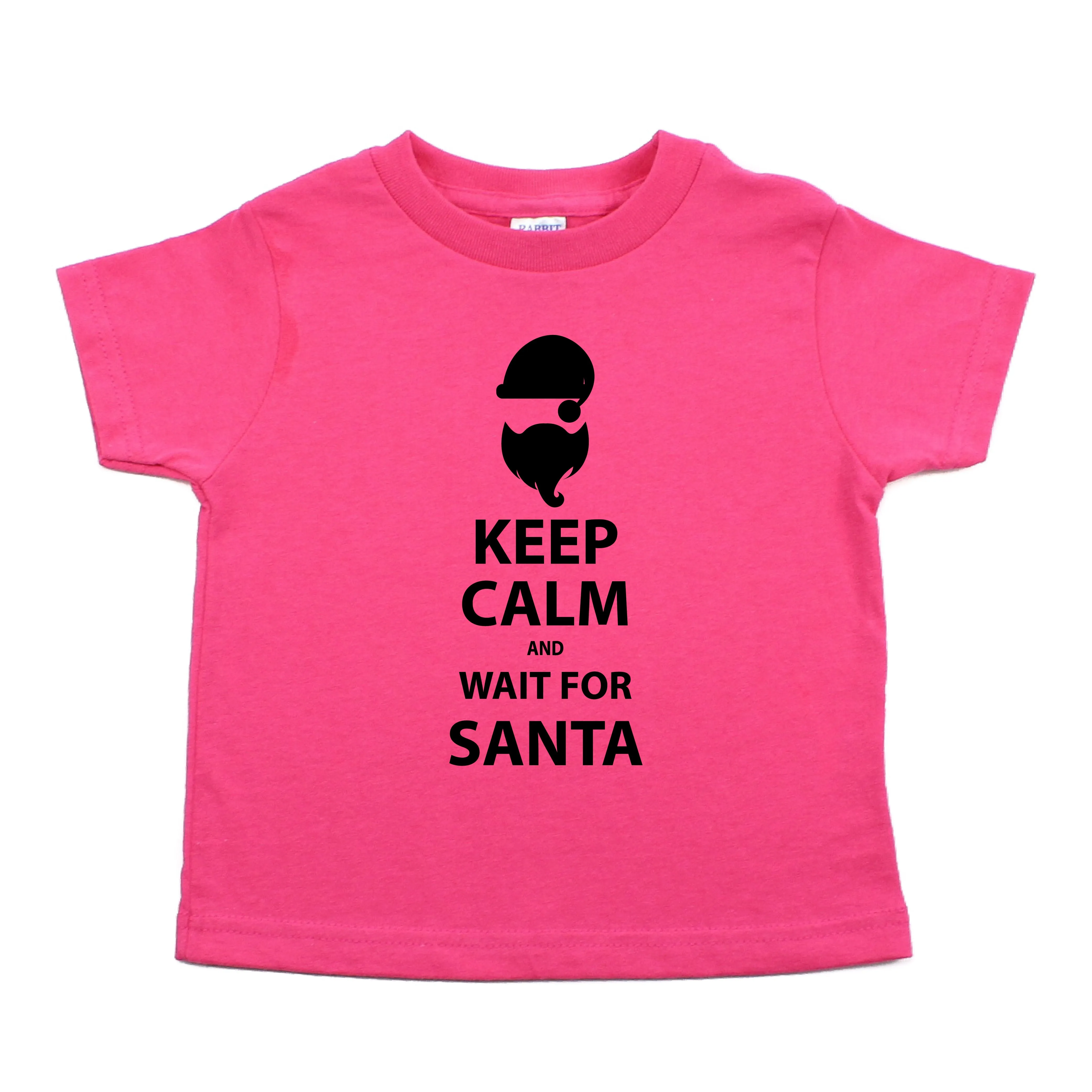 Christmas Keep Calm And Wait For Santa Toddler T-Shirt