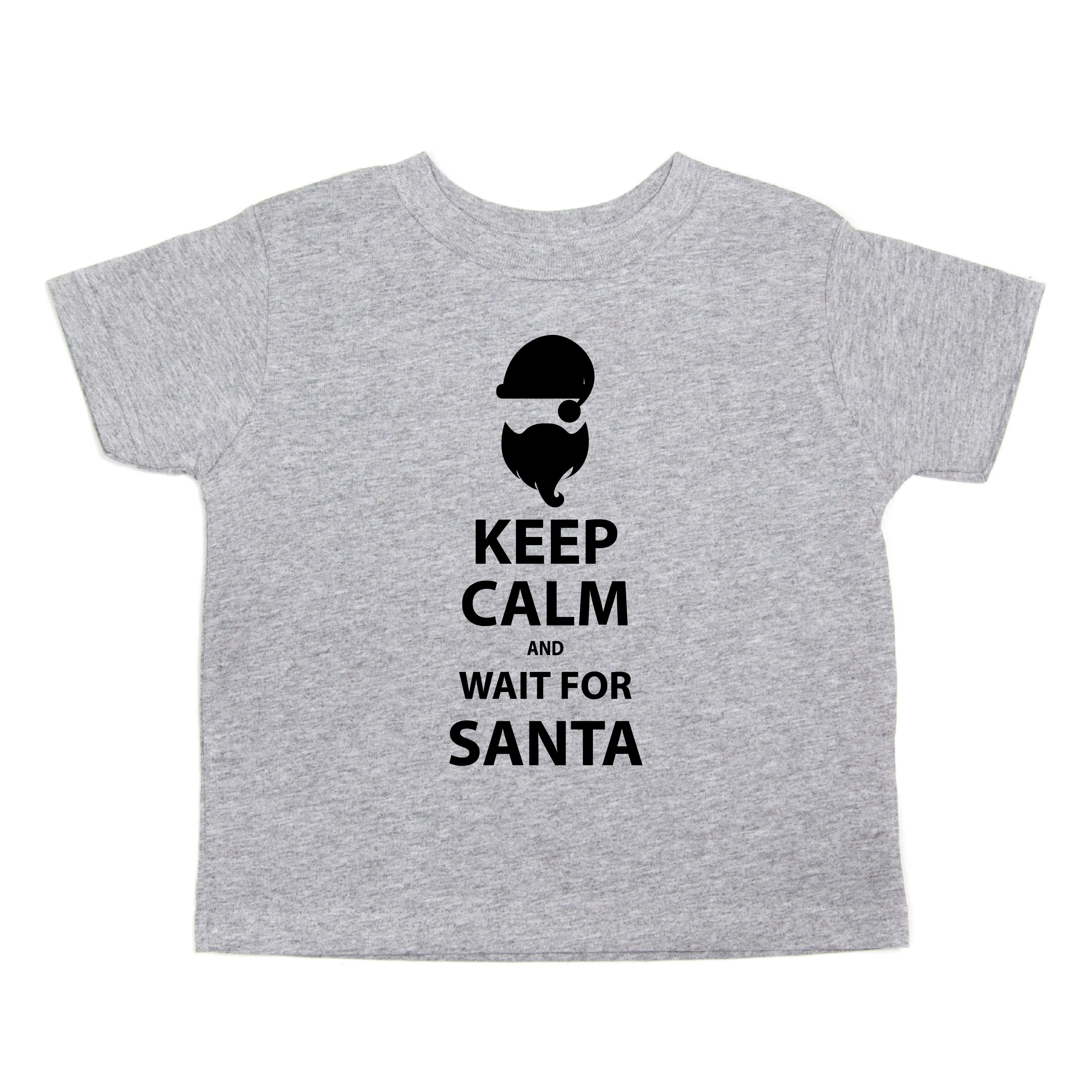 Christmas Keep Calm And Wait For Santa Toddler T-Shirt