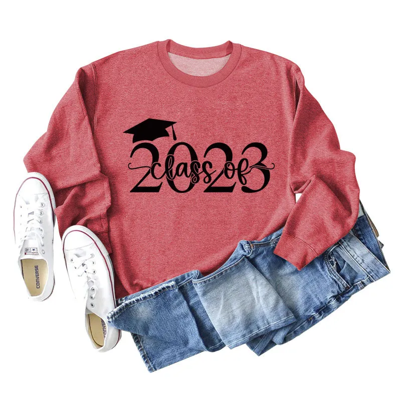 Class of 2023 Hat Letter Bottoming Long Sleeved Sweater for Women In Stock