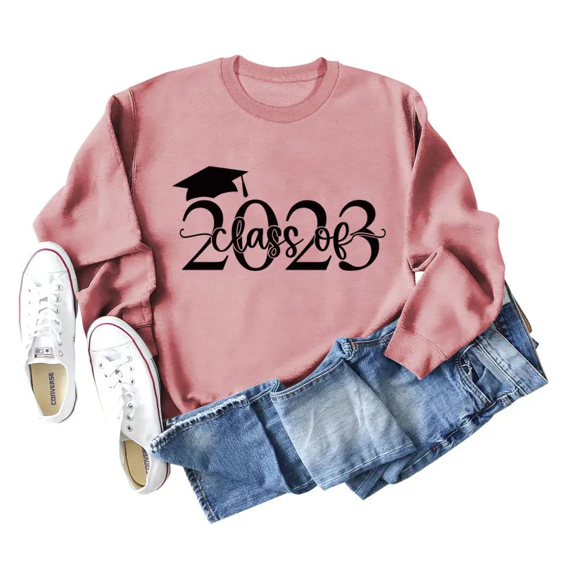 Class of 2023 Hat Letter Bottoming Long Sleeved Sweater for Women In Stock