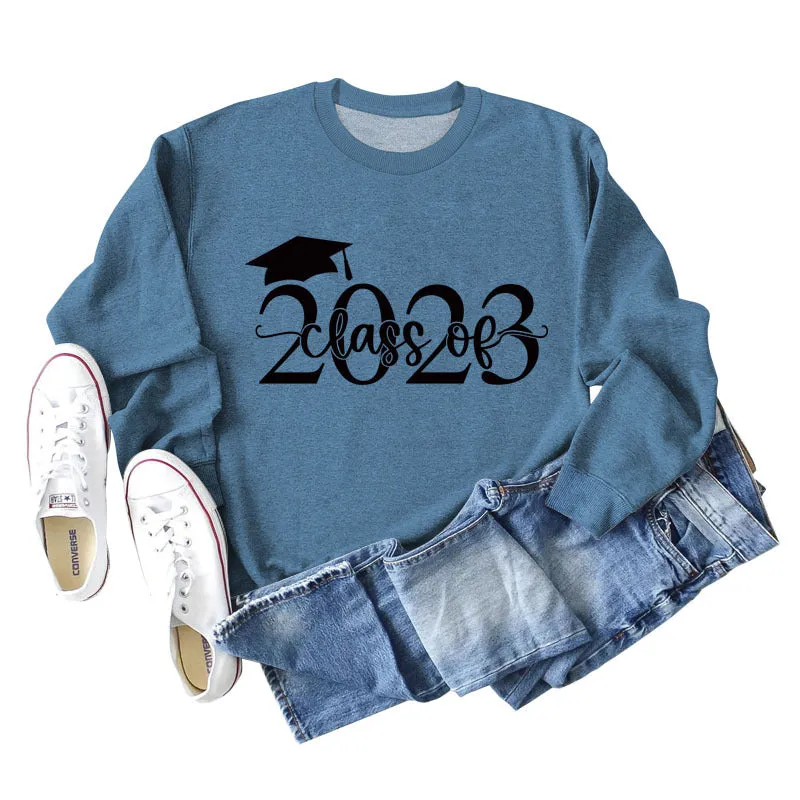 Class of 2023 Hat Letter Bottoming Long Sleeved Sweater for Women In Stock