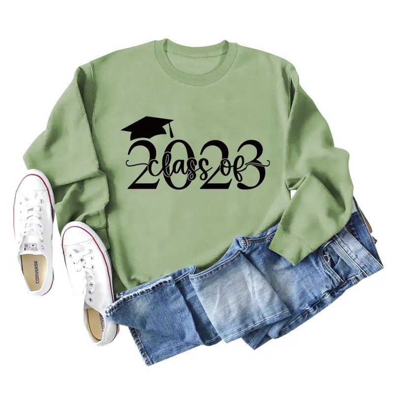 Class of 2023 Hat Letter Bottoming Long Sleeved Sweater for Women In Stock