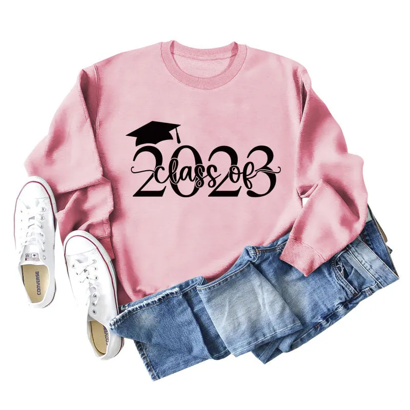 Class of 2023 Hat Letter Bottoming Long Sleeved Sweater for Women In Stock