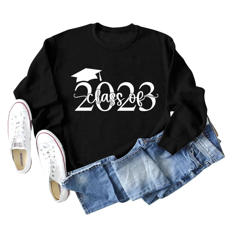 Class of 2023 Hat Letter Bottoming Long Sleeved Sweater for Women In Stock