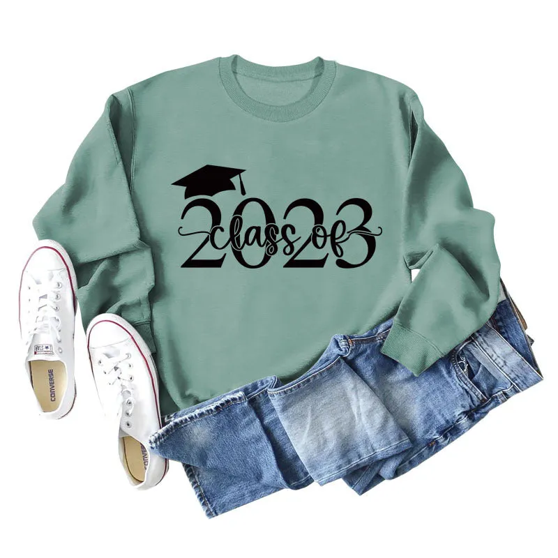 Class of 2023 Hat Letter Bottoming Long Sleeved Sweater for Women In Stock