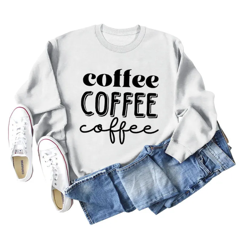 Coffee Women's Loose Bottomed Long Sleeved Top Large Sweater Women