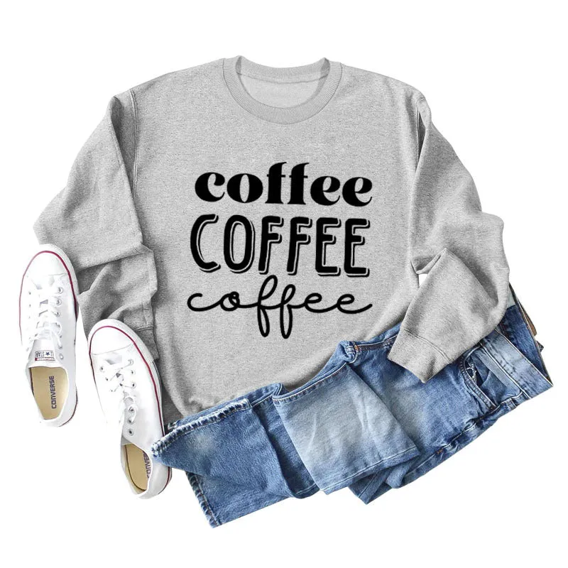 Coffee Women's Loose Bottomed Long Sleeved Top Large Sweater Women