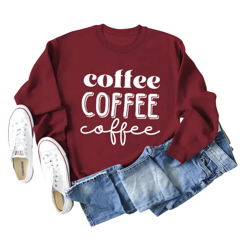 Coffee Women's Loose Bottomed Long Sleeved Top Large Sweater Women