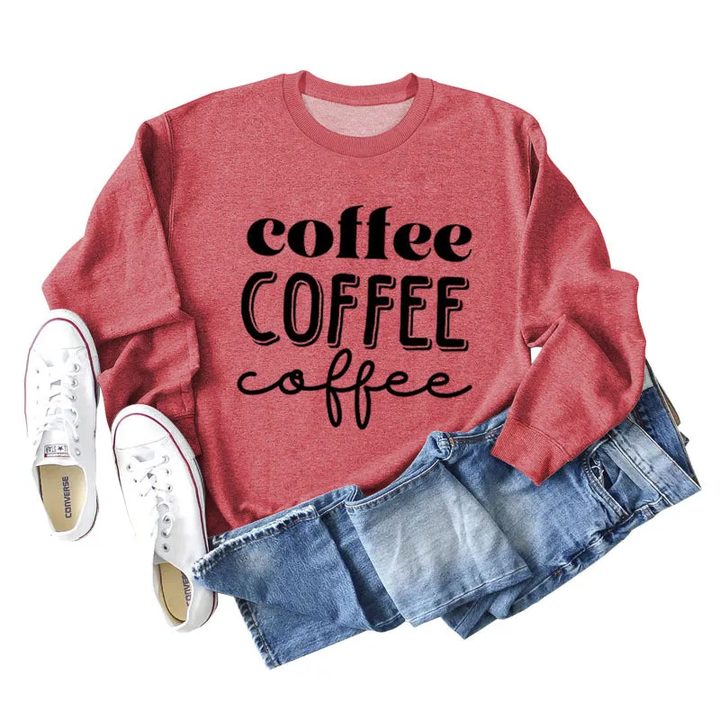 Coffee Women's Loose Bottomed Long Sleeved Top Large Sweater Women