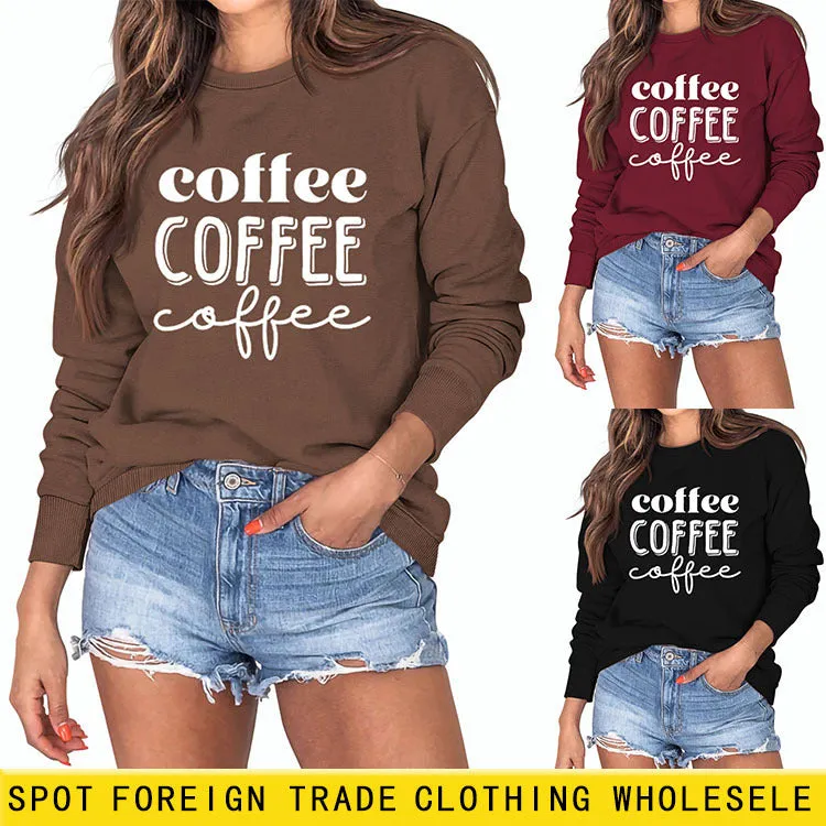 Coffee Women's Loose Bottomed Long Sleeved Top Large Sweater Women