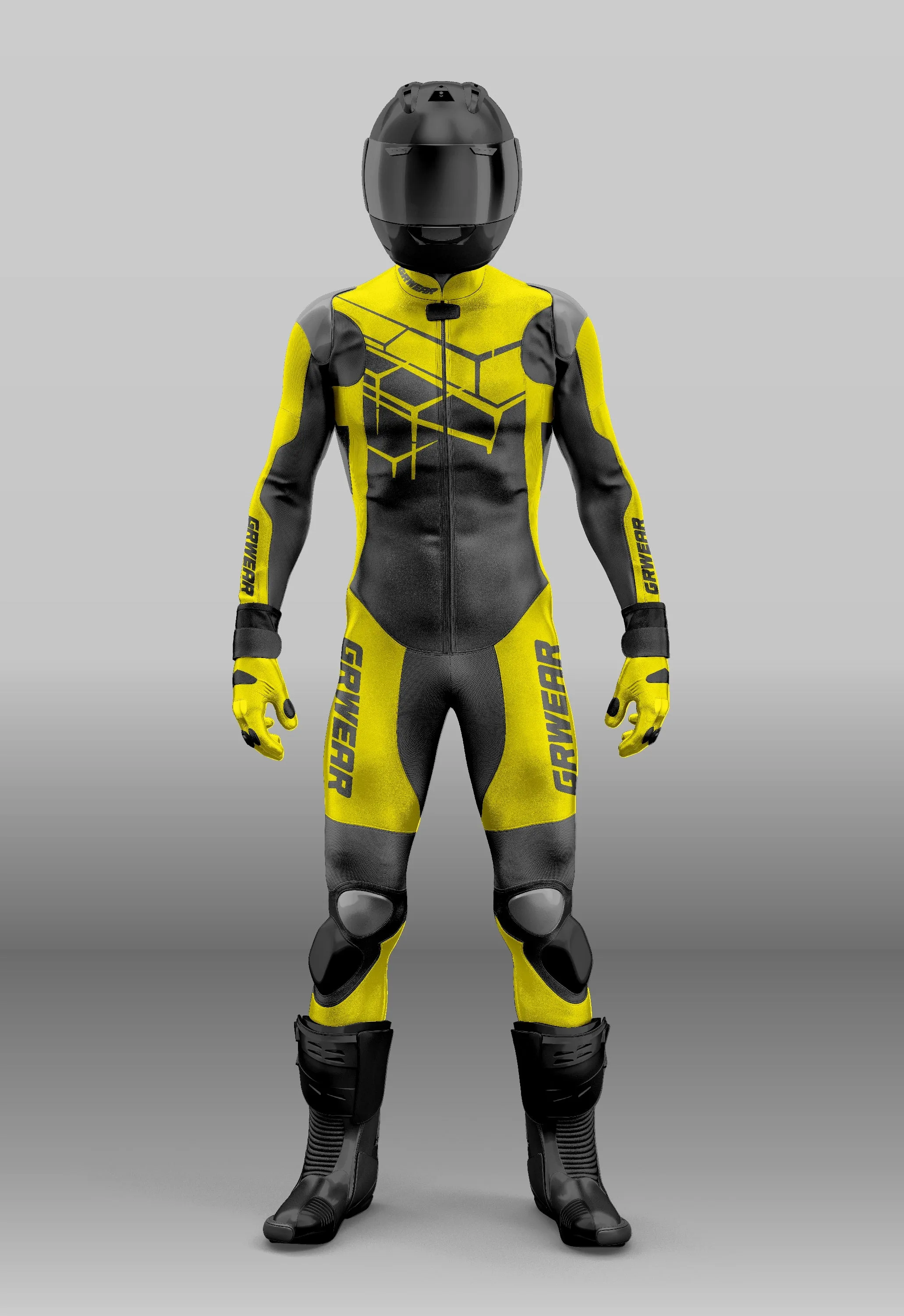 Custom grwear Motorcycle riding suit black and yellow