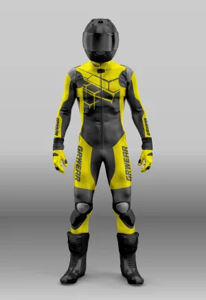 Custom grwear Motorcycle riding suit black and yellow