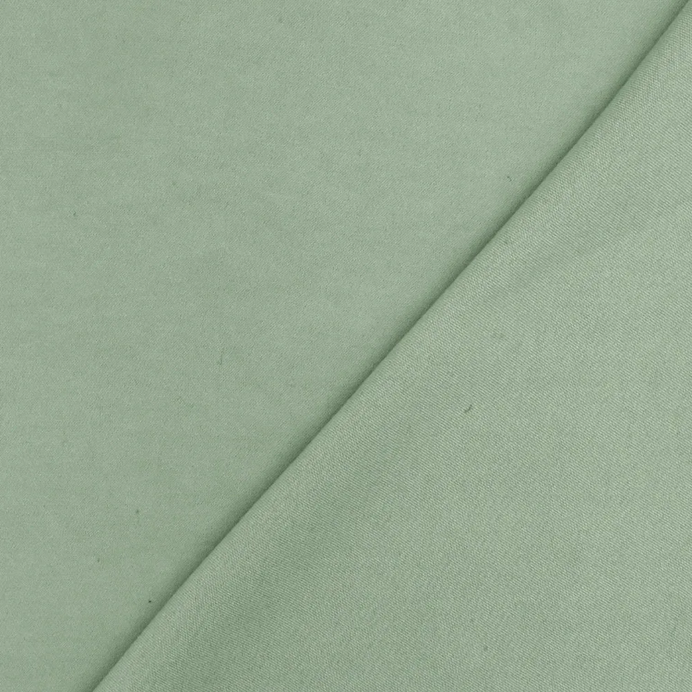 Dusty Green Famous Designer Rayon-Poly Satin Woven Fabric