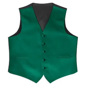 Emerald Green Satin Full Back Tuxedo Vest