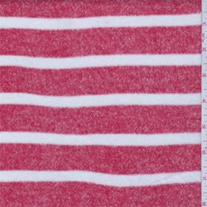 Flame Red/White Stripe Sweater Knit Fabric