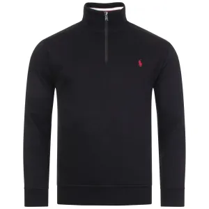 Fleece Double-Knit 1/4 Zip Stripe Collar Sweat