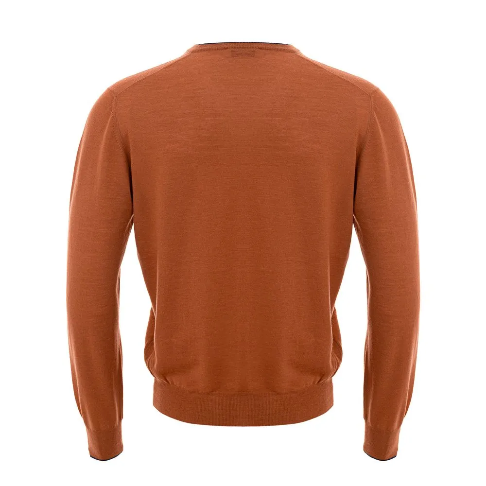 Gran Sasso Chic Orange Woolen Sweater for Sophisticated Men