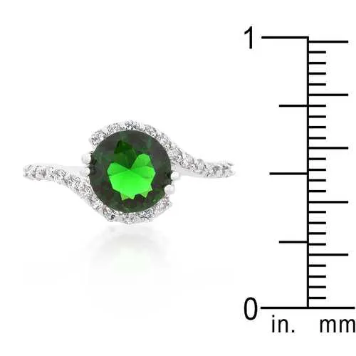 Green Swirling Engagement Ring