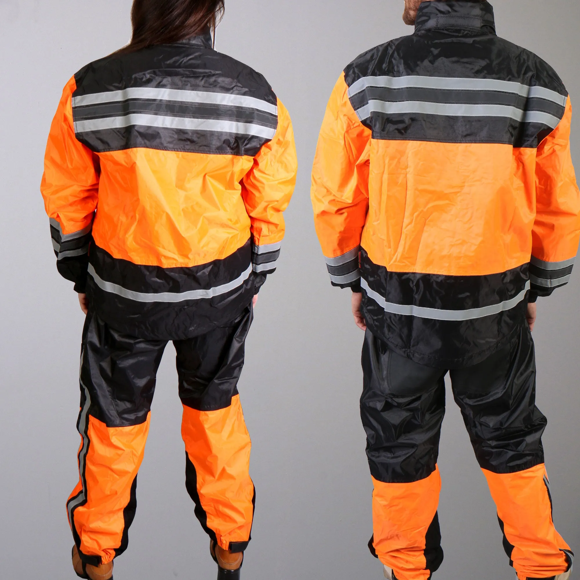 Hot Leathers RGU1004 Orange and Black Unisex Motorcycle style Waterproof Biker Rain Suit