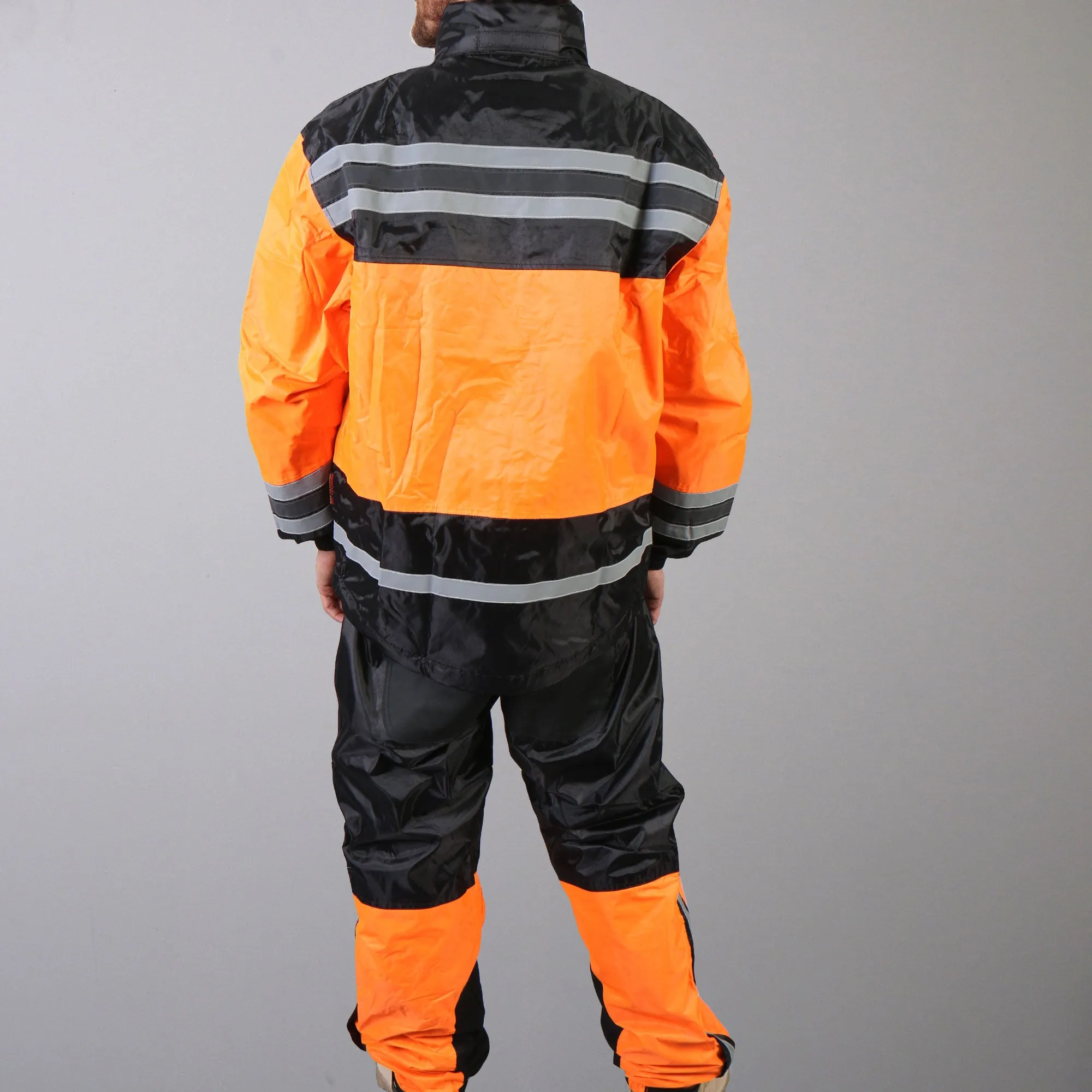 Hot Leathers RGU1004 Orange and Black Unisex Motorcycle style Waterproof Biker Rain Suit